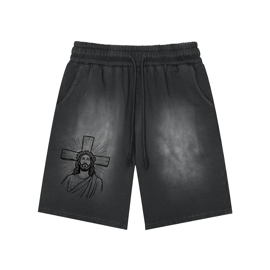 Jesus is king Washed Shorts