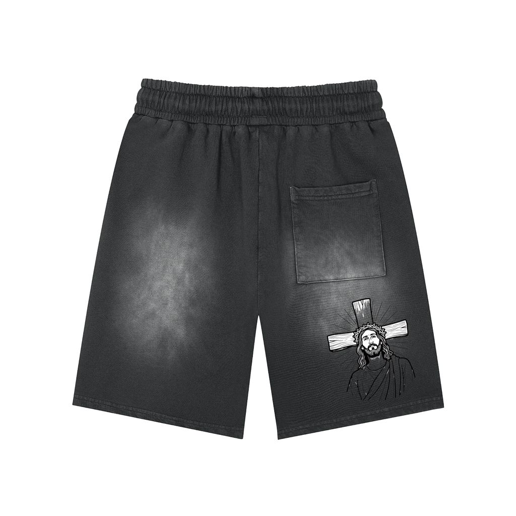 Jesus is king Washed Shorts