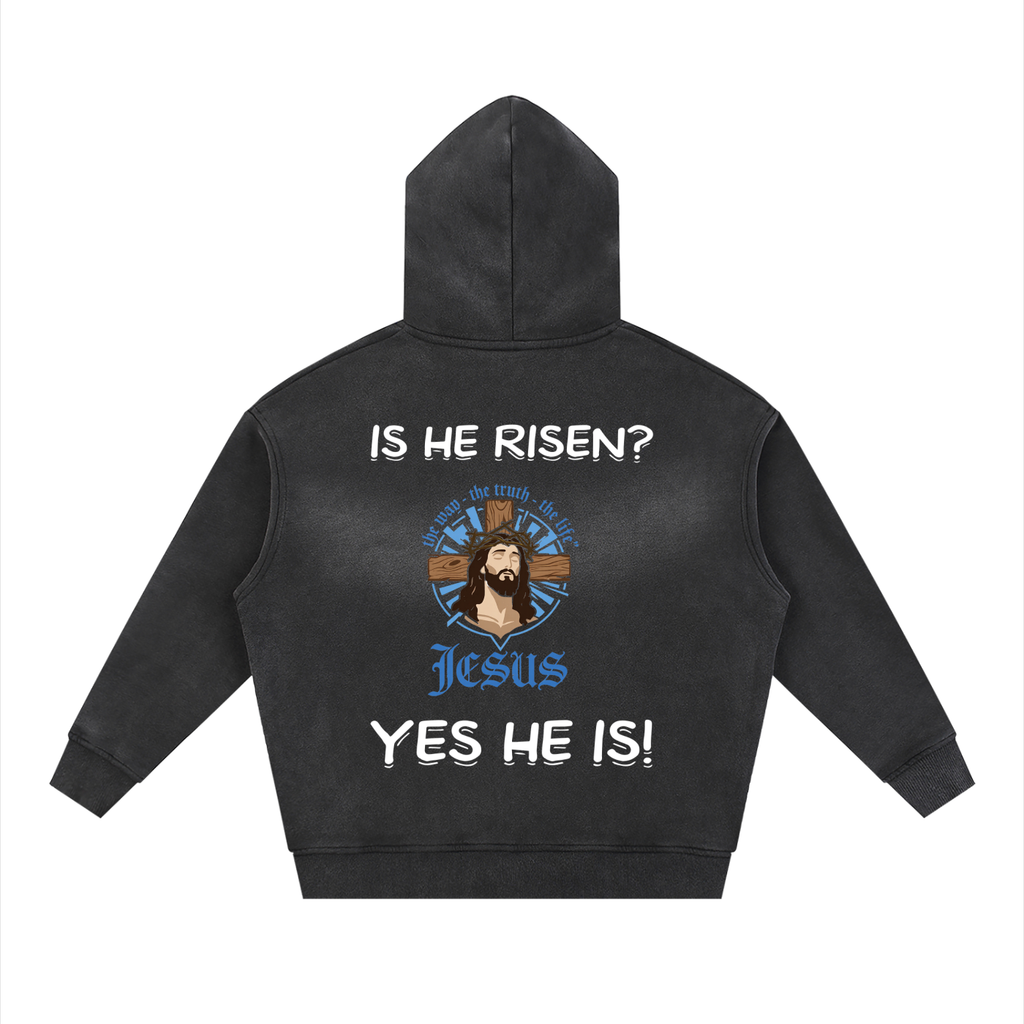 Sunfade Two-way Zipper Boxy Fleece Hoodie