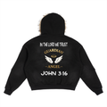 Sun Fade Boxy Detachable Fur Hoodie