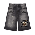 Men’s Vintage Wash Wide Leg Denim Shorts