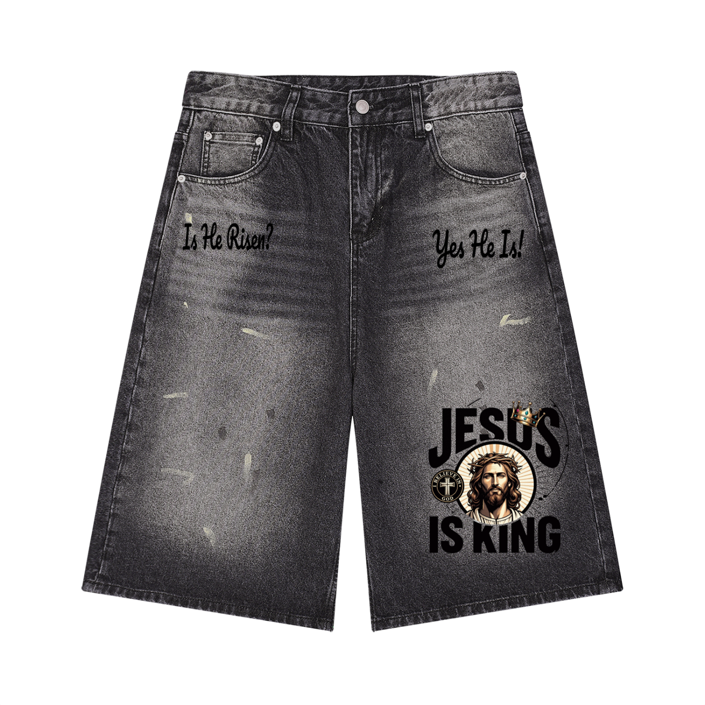 Men’s Vintage Wash Wide Leg Denim Shorts